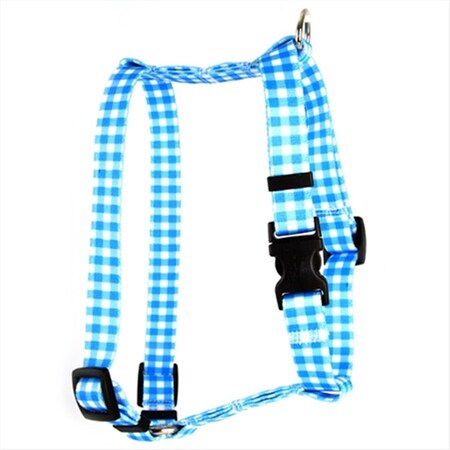 Gingham Blue Roman H Harness - Small/Medium